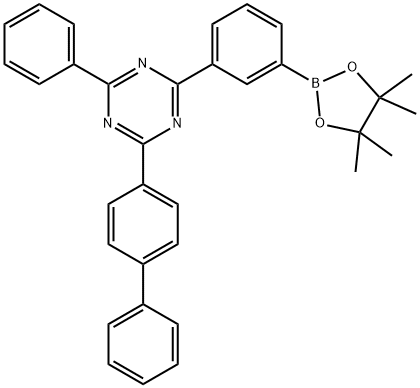 2-([1,1'-biphenyl]-4-yl)-4-phenyl-6-(3-(4,4,5,5-tetramethyl-1,3,2-dioxaborolan-2-yl)phenyl)-1,3,5-triazine 구조식 이미지