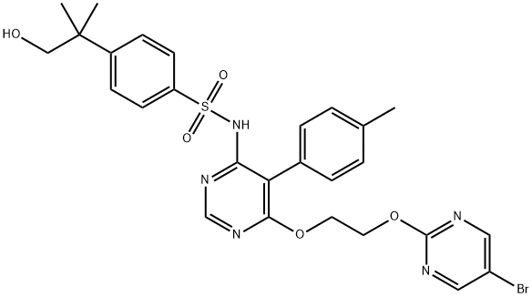 N-(6-(2-(5-bromopyrimidin-2-yloxy)ethoxy)-5-p-tolylpyrimidin-4-yl)-4-(1-hydroxy-2-methylpropan-2-yl)benzenesulfonamide Structure