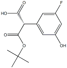(S)-2-(tert-butoxycarbonyl)-2-(3-fluoro-5-hydroxyphenyl)acetic acid 구조식 이미지