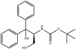 tert-Butyl (S)-(1,3-dihydroxy-1,1-diphenylpropan-2-yl)carbamate Structure