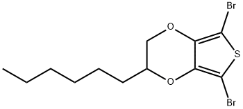 Thieno[3,4-b]-1,4-dioxin, 5,7-dibromo-2-hexyl-2,3-dihydro- 구조식 이미지
