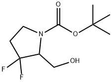 1-Pyrrolidinecarboxylic acid, 3,3-difluoro-2-(hydroxymethyl)-, 1,1-dimethylethyl ester Structure