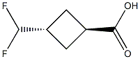 trans-3-(difluoromethyl)cyclobutane-1-carboxylic acid 구조식 이미지