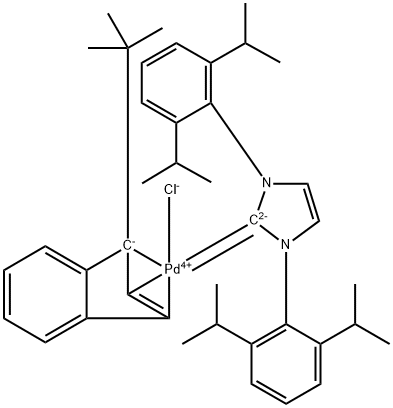 (3-1-t-Butyl-indenyl)[1,3-bis(2,6-diisopropylphenyl)imidazol-2-ylidene]chloropalladium(II) Structure