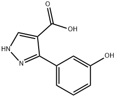 3-(3-hydroxyphenyl)-1H-pyrazole-4-carboxylic acid Structure