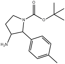 1-Pyrrolidinecarboxylic acid, 3-amino-2-(4-methylphenyl)-, 1,1-dimethylethyl ester Structure