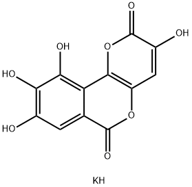 3,8,9,10-Tetrahydroxypyrano[3,2-c][2]benzopyran-2,6-dione potassium salt 구조식 이미지