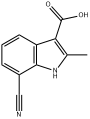 7-cyano-2-methyl-1H-indole-3-carboxylic acid 구조식 이미지