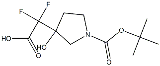 3-(Carboxy-difluoro-methyl)-3-hydroxy-pyrrolidine-1-carboxylic acid tert-butyl ester Structure