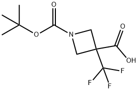 1-[(tert-butoxy)carbonyl]-3-(trifluoromethyl)azetidine-3-carboxylic acid Structure