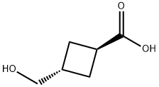 trans-3-(hydroxymethyl)cyclobutane-1-carboxylic acid 구조식 이미지