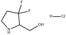 2-Pyrrolidinemethanol, 3,3-difluoro-, hydrochloride (1:1) Structure