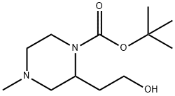 2-(2-Hydroxy-ethyl)-4-methyl-piperazine-1-carboxylic acid tert-butyl ester Structure