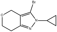 3-bromo-2-cyclopropyl-2,4,6,7-tetrahydropyrano[4,3-c]pyrazole 구조식 이미지