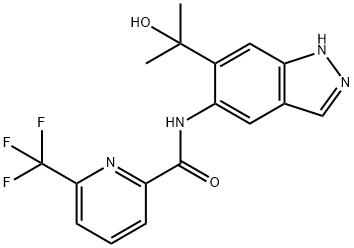 N-(6-(2-hydroxypropan-2-yl)-1H-indazol-5-yl)-6-(trifluoromethyl)picolinamide 구조식 이미지