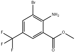 2-Amino-3-bromo-5-trifluoromethyl-benzoic acid methyl ester Structure