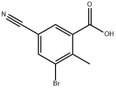 3-Bromo-5-cyano-2-methylbenzoic acid Structure