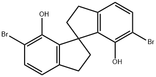 6,6'-Dibromo-2,2',3,3'-tetrahydro-1,1'-spirobi[1H-indene]-7,7'-diol 구조식 이미지