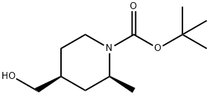 tert-butyl (2S,4S)-4-(hydroxymethyl)-2-methylpiperidine-1-carboxylate 구조식 이미지