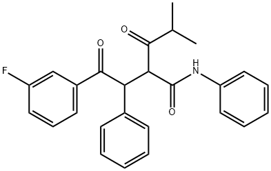2-(2-(3-fluorophenyl)-2-oxo-1-phenylethyl)-4-methyl-3-oxo-N-phenylpentanamide Structure