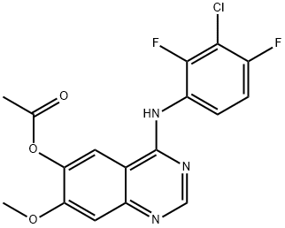 4-((3-Chloro-2,4-difluorophenyl)amino)-7-methoxyquinazolin-6-ylacetate Structure