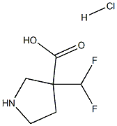 3-(difluoromethyl)pyrrolidine-3-carboxylic acid hydrochloride Structure