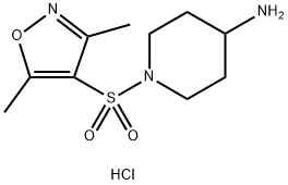 1-[(3,5-dimethylisoxazol-4-yl)sulfonyl]piperidin-4-amine hydrochloride Structure