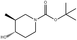 (3S,4S)-1-Boc-4-hydroxy-3-methylpiperidine 구조식 이미지