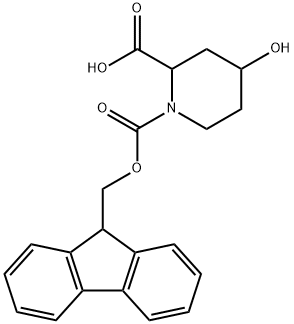 1-(((9H-fluoren-9-yl)methoxy)carbonyl)-4-hydroxypiperidine-2-carboxylic acid Structure