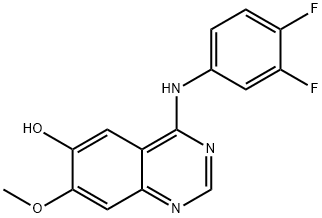 4-(3',4'-difluoroanilino)-6-hydroxy-7-methoxyquinazoline Structure