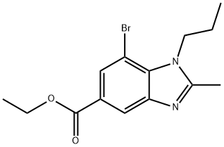 ETHYL 7-BROMO-2-METHYL-1-PROPYL-1,3-BENZODIAZOLE-5-CARBOXYLATE Structure