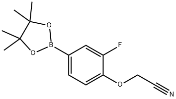 Acetonitrile, 2-[2-fluoro-4-(4,4,5,5-tetramethyl-1,3,2-dioxaborolan-2-yl)phenoxy]- Structure