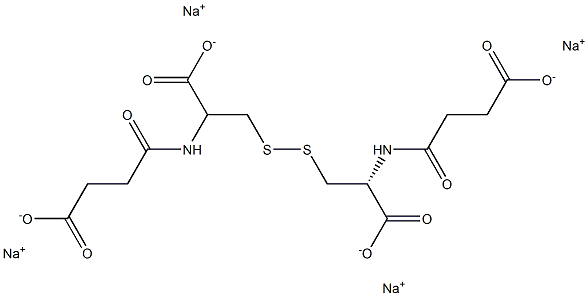 L-Cystine, N,N'-bis(3-carboxy-1-oxopropyl)-, tetrasodium salt Structure