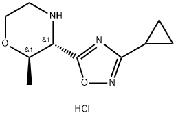 (2R,3S)-3-(3-cyclopropyl-1,2,4-oxadiazol-5-yl)-2-methylmorpholine hydrochloride Structure