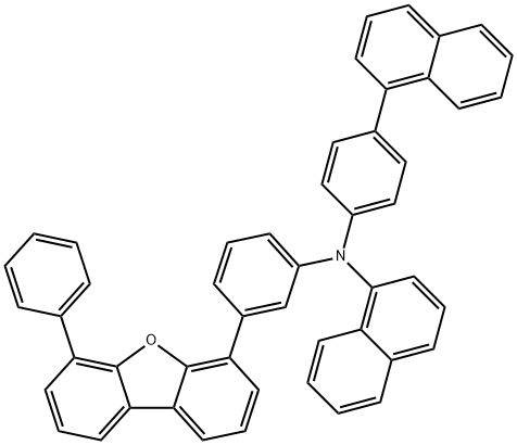 Naphthalen-1-yl-(4-naphthalen-1-yl-phenyl)-[3-(6-phenyl-dibenzofuran-4-yl)-phenyl]-amine Structure