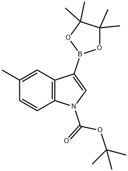 tert-butyl 5-methyl-3-(4,4,5,5-tetramethyl-1,3,2-dioxaborolan-2-yl)-1H-indole-1-carboxylate 구조식 이미지