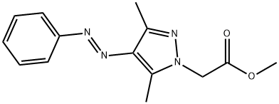 methyl (E)-2-(3,5-dimethyl-4-(phenyldiazenyl)-1H-pyrazol-1-yl)acetate Structure