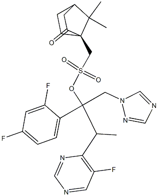 2-(2,4-difluorophenyl)-3-(5-fluoropyrimidin-4-yl)-1-(1H-1,2,4-triazol-1-yl)butan-2-yl [(1R)-7,7-dimethyl-2-oxobicyclo[2.2.1]heptan-1-yl]methanesulfonate 구조식 이미지