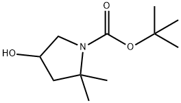 tert-butyl 4-hydroxy-2,2-dimethylpyrrolidine-1-carboxylate 구조식 이미지