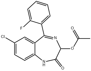 7-chloro-5-(2-fluorophenyl)-2-oxo-2,3-dihydro-1H-1,4-benzodiazepin-3-yl acetate Structure