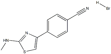 4-[2-(methylamino)-1,3-thiazol-4-yl]benzonitrile hydrobromide Structure