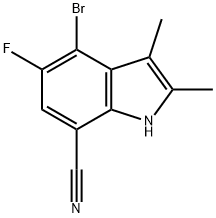 4-bromo-5-fluoro-2,3-dimethyl-1H-indole-7-carbonitrile Structure