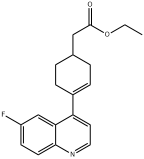 ethyl 2-(4-(6-fluoroquinolin-4-yl)cyclohex-3-enyl)acetate 구조식 이미지