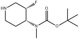 tert-butyl ((3S,4R)-3-fluoropiperidin-4-yl)(methyl)carbamate Structure