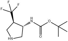 tert-butyl ((3S,4R)-4-(trifluoromethyl)pyrrolidin-3-yl)carbamate Structure