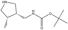 tert-butyl (((3R,4S)-4-fluoropyrrolidin-3-yl)methyl)carbamate Structure