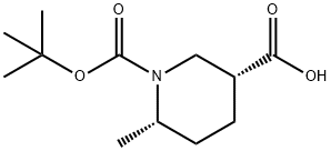 (3R,6S)-1-(tert-butoxycarbonyl)-6-methylpiperidine-3-carboxylic acid Structure