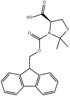 (4S)-3-{[(9H-fluoren-9-yl)methoxy]carbonyl}-2,2-dimethyl-1,3-thiazolidine-4-carboxylic acid Structure