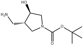 tert-butyl (3S,4R)-3-(aminomethyl)-4-hydroxypyrrolidine-1-carboxylate Structure