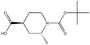 (2R,4S)-1-(tert-butoxycarbonyl)-2-methylpiperidine-4-carboxylic acid Structure